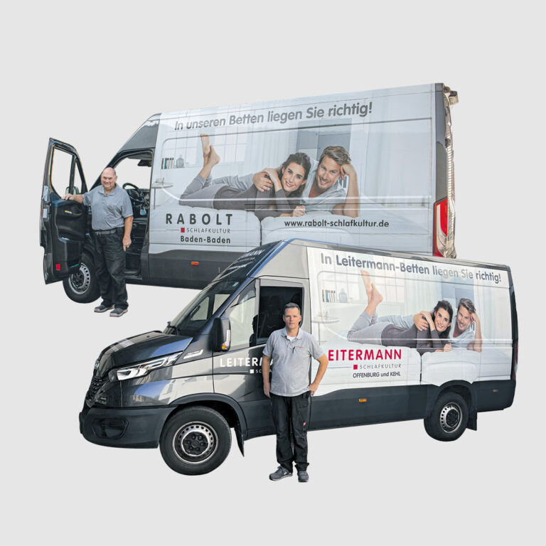 Fahrzeugbeschriftung für Leitermann Schlafkultur, Vollmone Werbeagentur GmbH