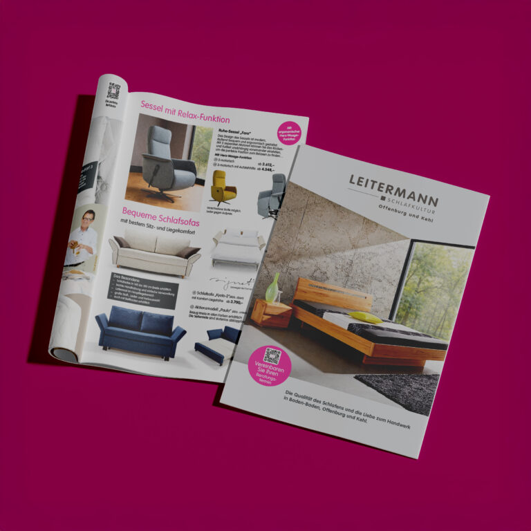 Produkt Magazin für Leitermann Schlafkultur, Vollmone Werbeagentur GmbH